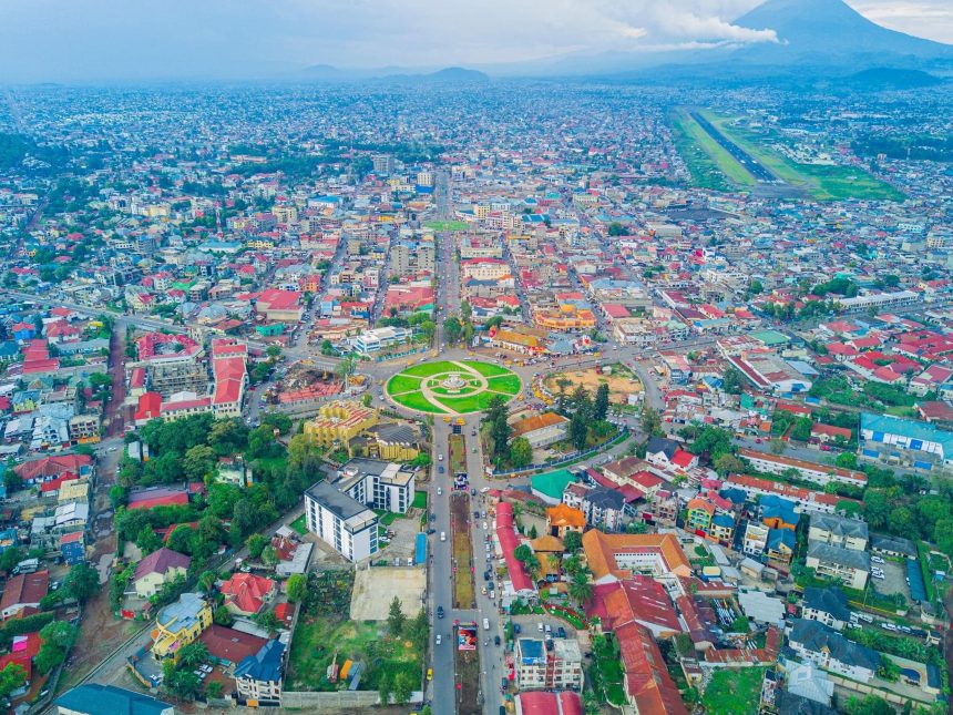 Vue aérienne de la ville de Goma