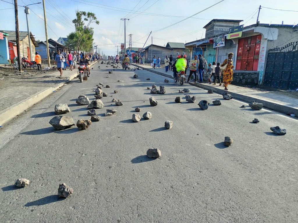 Manifestations au Quartier MAJENGO dans la ville de Goma