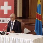 Conférence de presse sur le résumé de sa mission d'Alain Berset a Goma