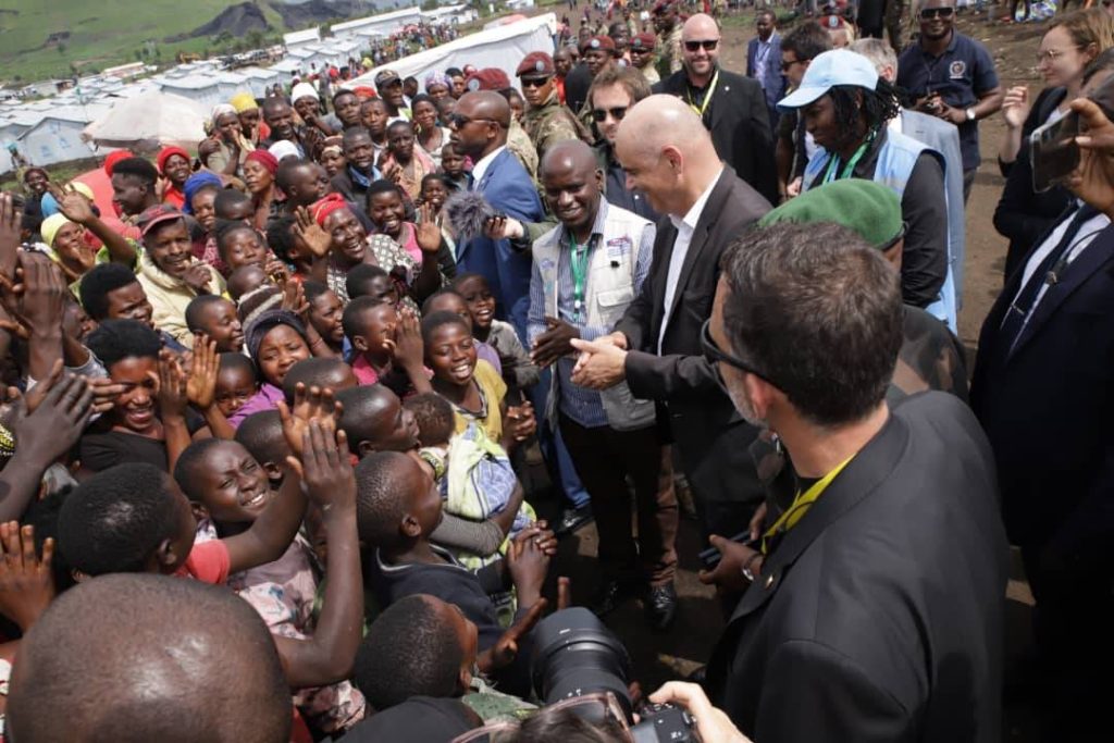 Le président de la confédération helvétique a parlé aux déplacés de guerre basés a NYIRAGONGO