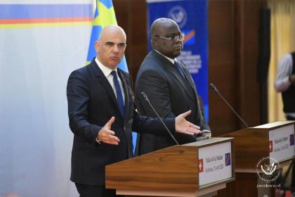 Félix Antoine Tshisekedi et ALAIN BERSET le président de la SUISSE ont tenu une conférence de presse au palais de la Nation, à Kinshasa