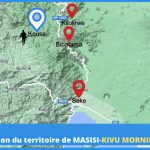 Carte géographique de la province du nord-kivu dans le territoire de Masisi