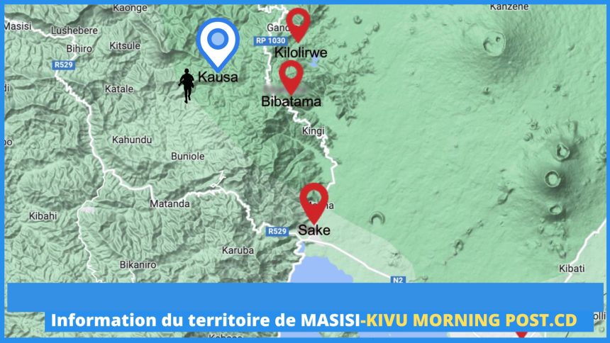 Carte géographique de la province du nord-kivu dans le territoire de Masisi