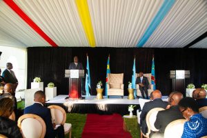 Le Président Felix TSHISEKEDI en conférence de presse conjointe avec son homologue du Botswana Mokgweetsi Masisi