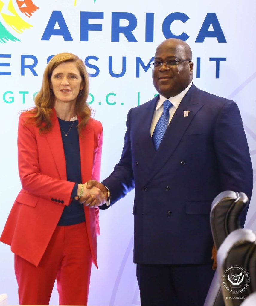 Madame Samantha Power Administratrice de l’Agence des États Unis pour le développement international (USAID) avec le Président Felix Antoine TSHISEKEDI