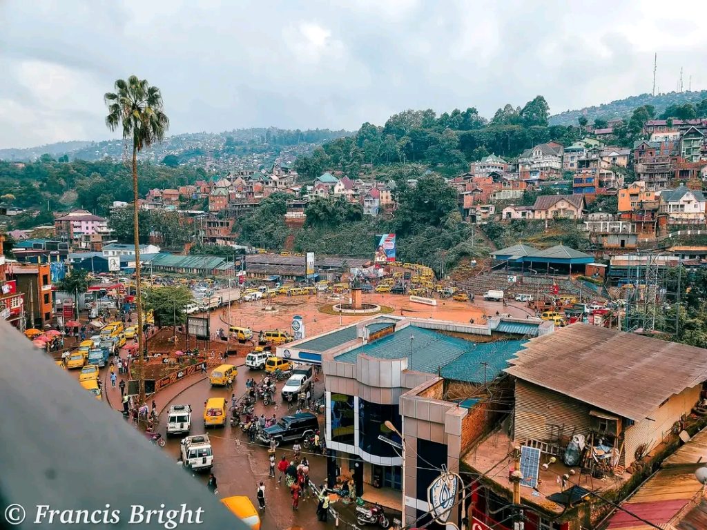 Vue aérienne de la ville de Bukavu