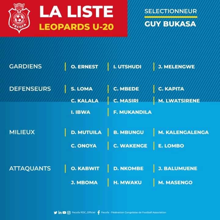 Quatre joueurs de la province du Nord Kivu dans la liste finale du sélectionneur Guy Bukasa