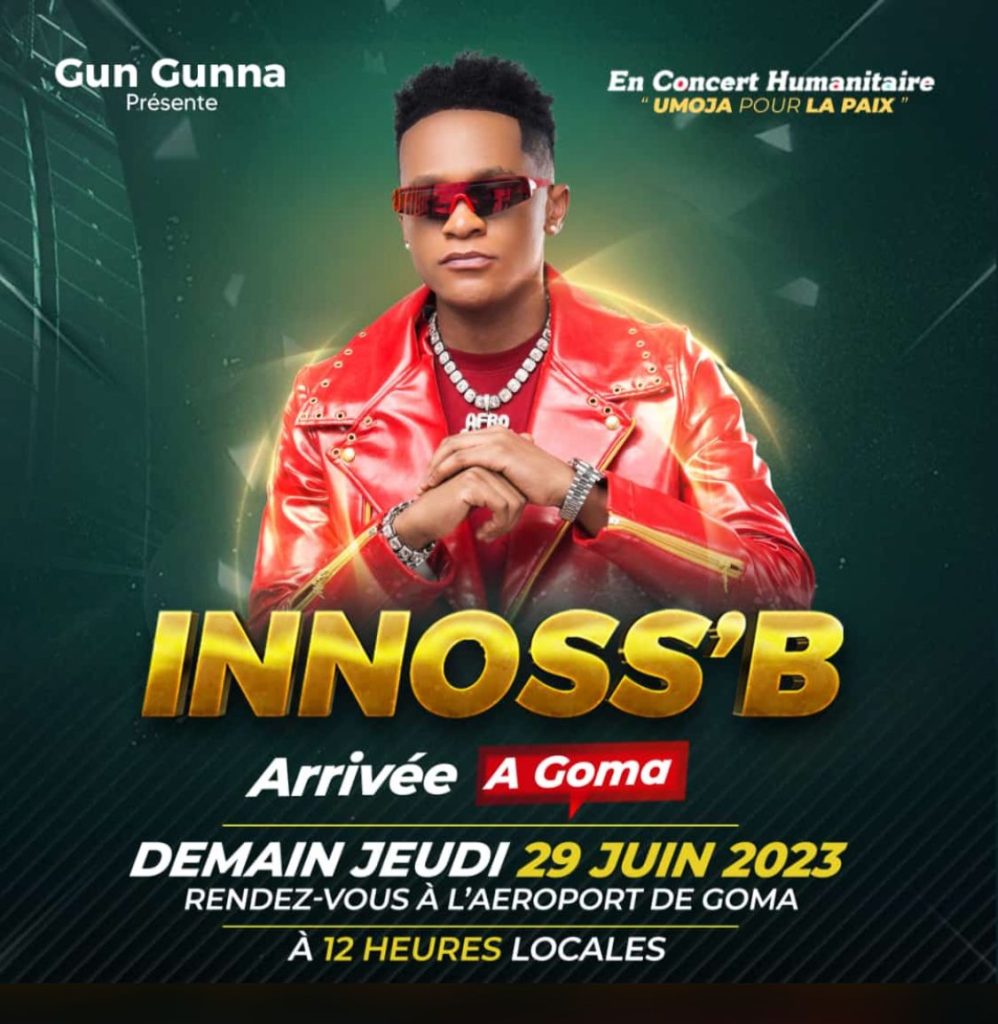 Affiche de l'artiste Innoss'b pour son arrivée en ville de Goma