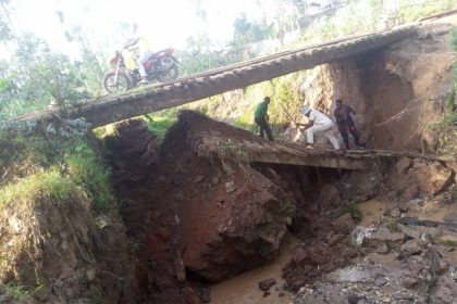 Le pont reliant le quartier Kyaghala à partir de la cellule Vutahira au quartier Rughenda