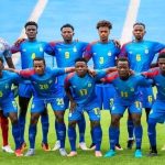 Les Léopards U20 lors du match de classement pour la cinquième place du tournoi de football des neuvièmes jeux de la francophonie