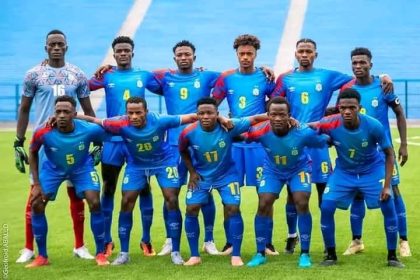 Les Léopards U20 lors du match de classement pour la cinquième place du tournoi de football des neuvièmes jeux de la francophonie