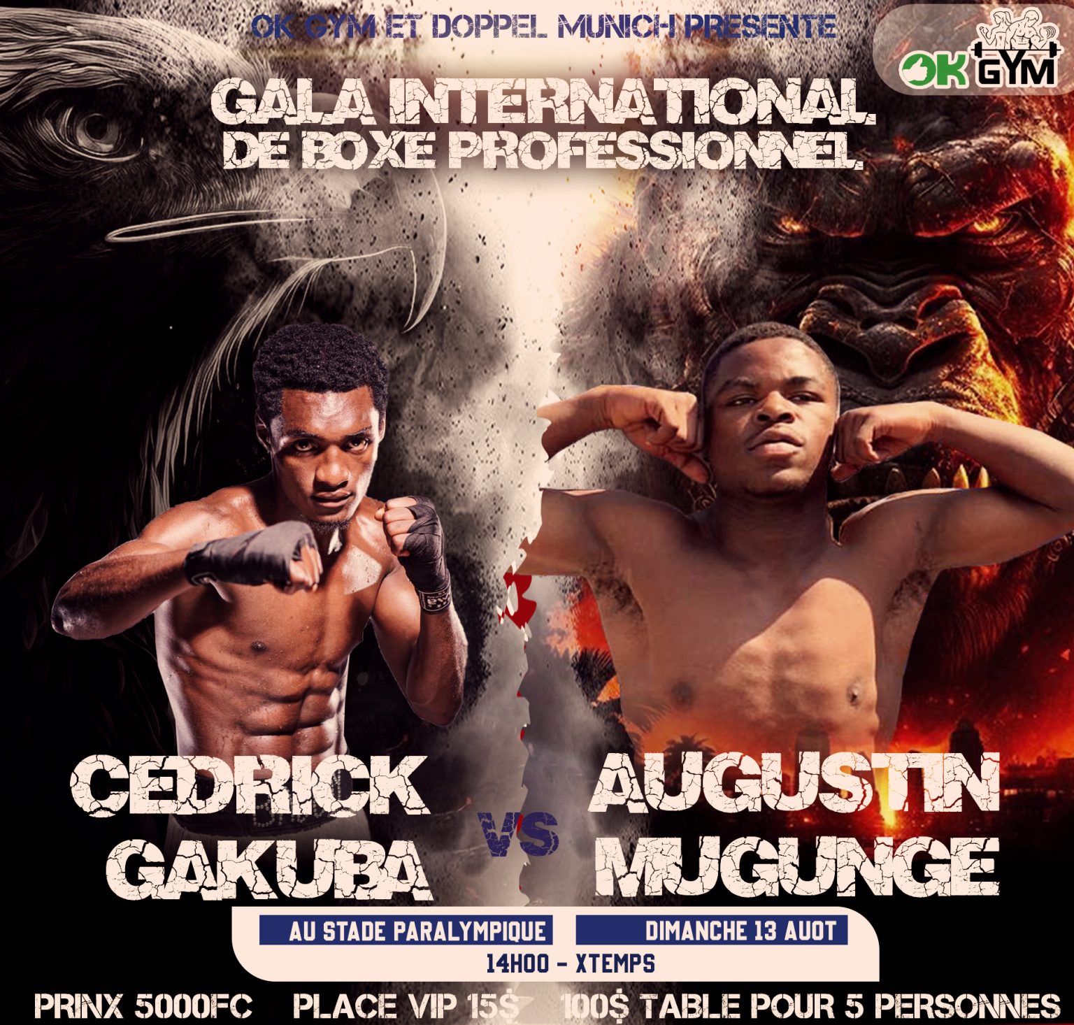 Gala international de boxe à Goma, Augustin Mugunge, nouvel adversaire de Cédric Gakuba