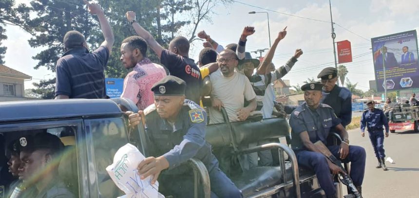 Arrestation des militants de la LUCHA par les policiers dans la ville de Goma