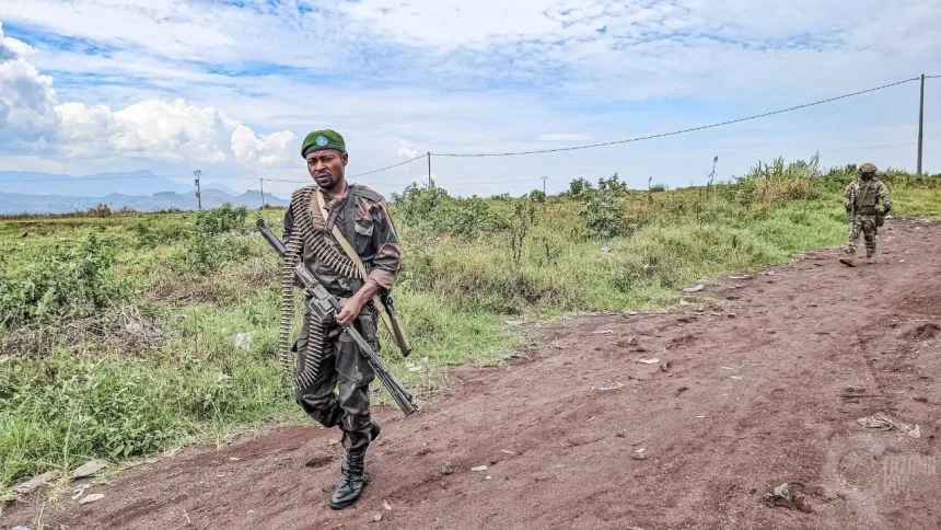 Les militaires FARDC au front à Kibumba dans le territoire de Nyiragongo