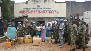 Beni : Des médicaments remis aux locataires de la maison carcérale de Beni, don des équipes médicales de la force de la MONUSCO Des médicaments remis aux locataires de la maison carcérale de Beni, don des équipes médicales de la force de la MONUSCO