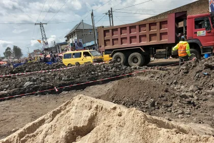 L'évolution des travaux de construction du tronçon routier Néo apostolique-Parking de de Masisi.