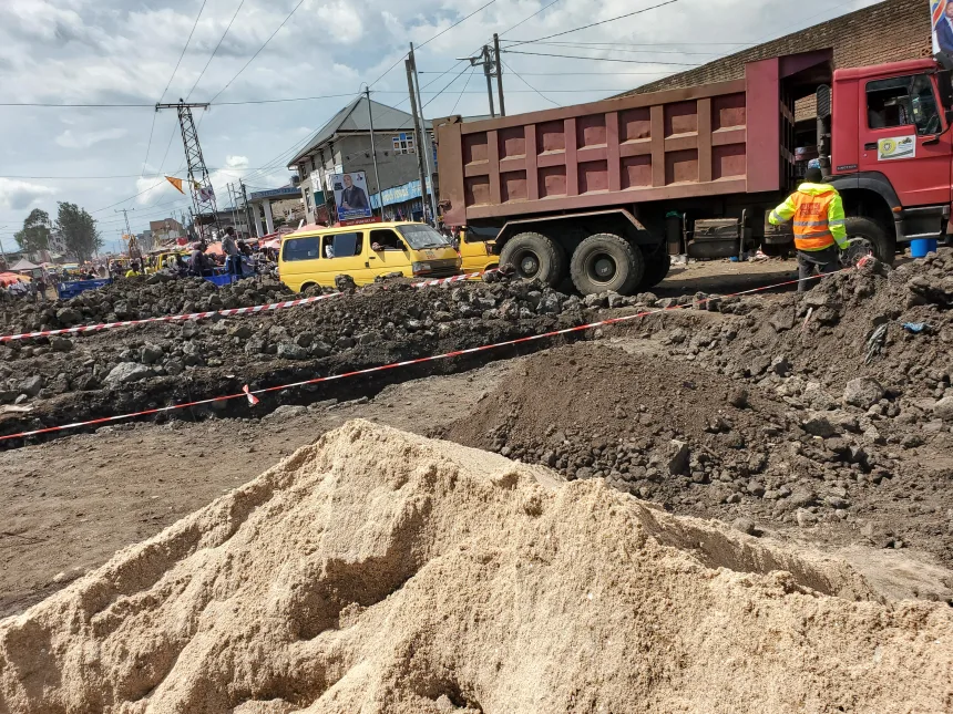 L'évolution des travaux de construction du tronçon routier Néo apostolique-Parking de de Masisi.