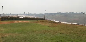 Une vue du camp des déplacés de Roe en Ituri sécurisé par les casques blues de la MONUSCO. Ituri, le 14 février 2022.