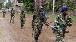 Des hommes du M23 dans la ville de Goma, en 2012