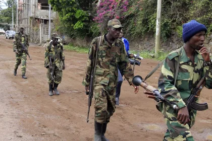 Des hommes du M23 dans la ville de Goma, en 2012