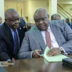 Le vice-premier ministre et ministre de la défense Jean-Pierre Bemba et le ministre d’État en charge de l’intégration régionale, Antipas Mbusa Nyamwisi