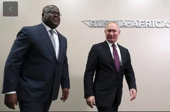 Le Président de la RDC, Felix Antoine TSHISEKEDI avec le President de la Russie