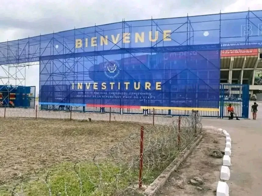 Préparation de la cérémonie d’investiture du Président Félix Tshisekedi après sa réélection à la tête de la RDC au stade de Martyrs