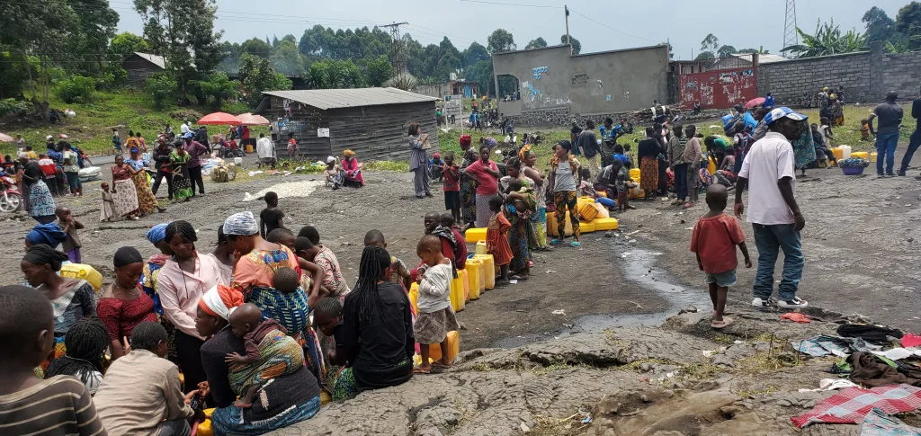 Les déplacées venues de Sake et environs fuyant les guerres du m23 à Mugunga