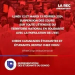 Suspension des activités académiques en signe de deuil national, Les étudiants solidaires face à l'agression rwandaise