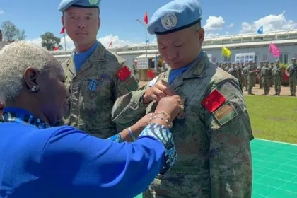 20 ans apres, Les Casques bleus chinois de la MONUSCO se préparent à quitter le pays