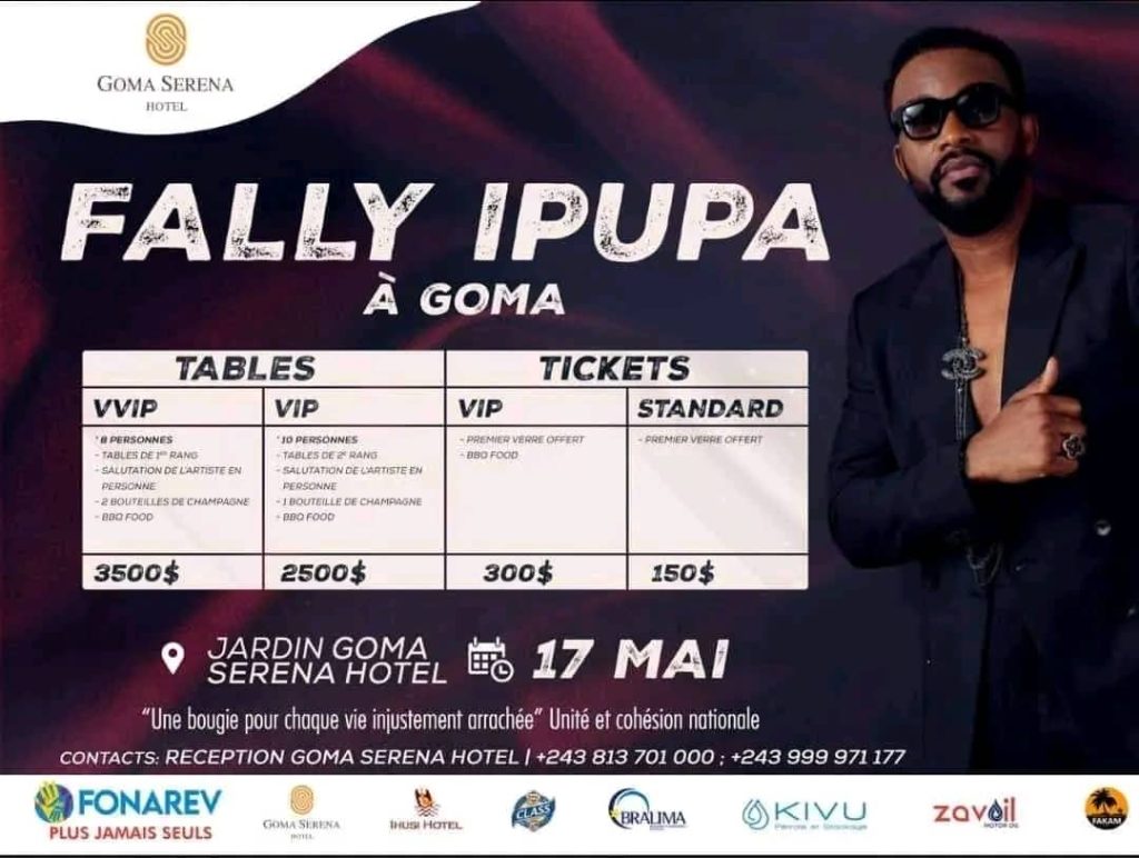 Goma : Débats enflammés autour du concert de Fally Ipupa, le gouvernement intervient Débats enflammés autour du concert de Fally Ipupa, le gouvernement intervient