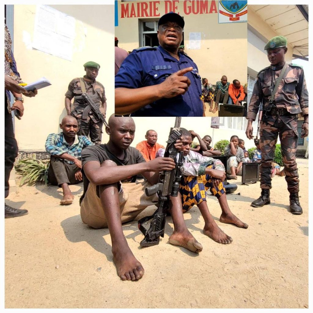 Présentation de 9 Bandits Présumés par le Maire de ville