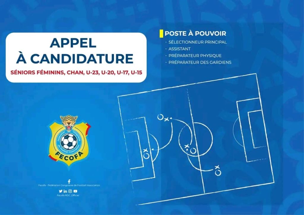 La FECOFA recrute pour ses sélections nationales de football