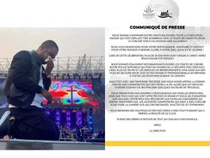 Concert de Mike Kalambayi au stade des martyrs : L'artiste exprime ses condoléances aux familles éprouvées