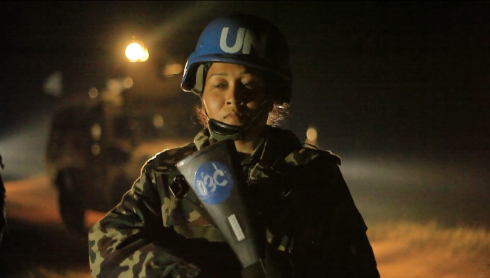 Photo d'illustration : Des casques bleus de la Monusco en patrouille nocturne à Fataki, dans le territoire de Djugu (Ituri)