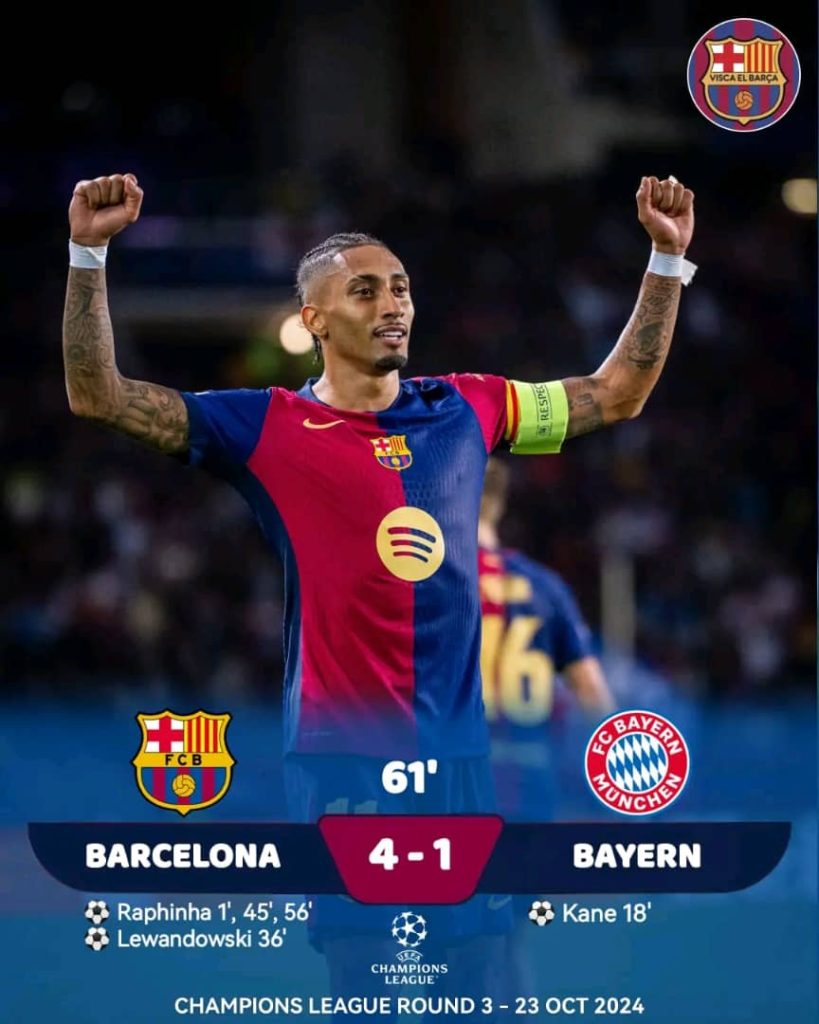Raphinha brille, le FC Barcelone écrase le Bayern Munich