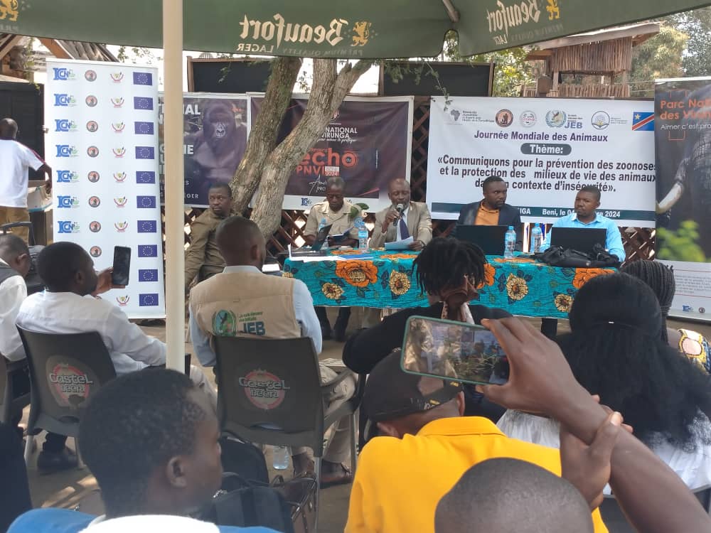 Beni : « Communiquons pour la prévention des zoonoses et la protection des milieux de vie des animaux » (REJEAT-Afrique) En marge de la Journée mondiale des animaux, célébrée le 4 octobre de chaque année, une centaine de membres du Réseau des Journalistes et Experts pour l'Avenir de la Terre (REJEAT-Afrique) ainsi que d'autres experts ont participé à un atelier de formation ce vendredi à l'espace Virunga