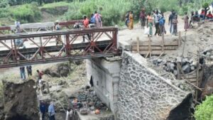 Le pont Mpeti détruit lors des bombardements des FARDC