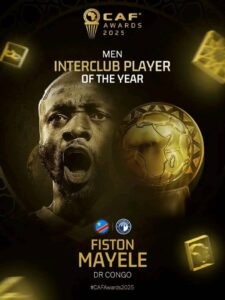 CAF : Fiston Kalala Mayele sacré meilleur joueur interclubs 2024-2025 Fiston Kalala Mayele sacré meilleur joueur interclubs 2024-2025