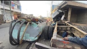 Un accident de camion citerne fait deux blessés