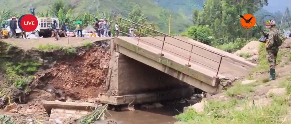 effondrement du pont Buganga, le gouverneur Busu Bwa Ngwi évalue les dégâts