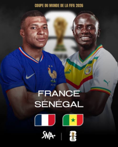 Mondial 2026 : France–Sénégal, l’heure de la revanche Ce mardi 16 juin à 21h00 (19h00 à Dakar), la France affronte le Sénégal pour son entrée en lice dans la Coupe du Monde 2026