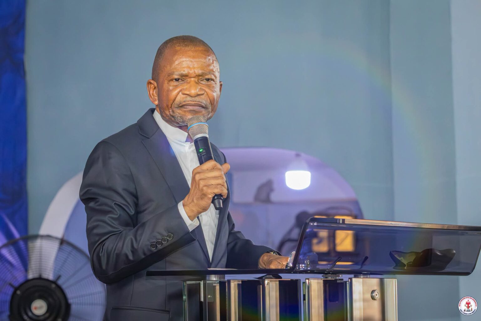 L'archevêque Ejiba Yamapia, président de la Plateforme des confessions religieuses et des Églises du Réveil en RDC