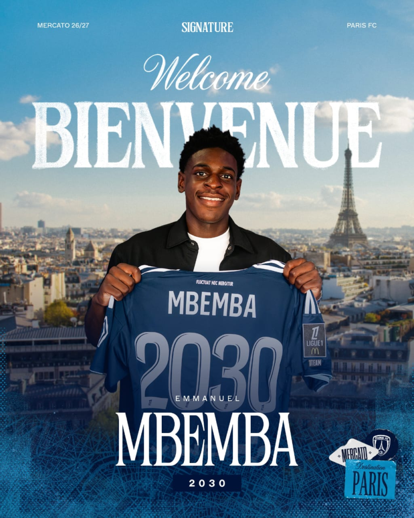 Emmanuel Mbemba signe son premier contrat pro au Paris FC