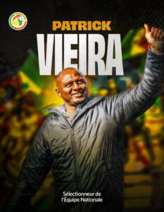 Sénégal : Patrick Vieira prend les rênes des Lions de la Teranga Patrick Vieira prend les rênes des Lions de la Teranga