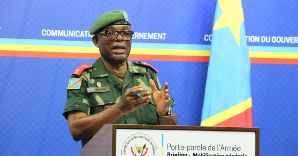 Kigali dénonce le retour du général Ekenge comme porte-parole des FARDC