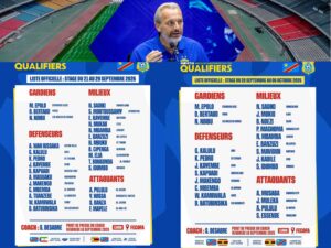 CAN 2027 : Desabre dévoile sa liste des Léopards Desabre dévoile sa liste des Léopards