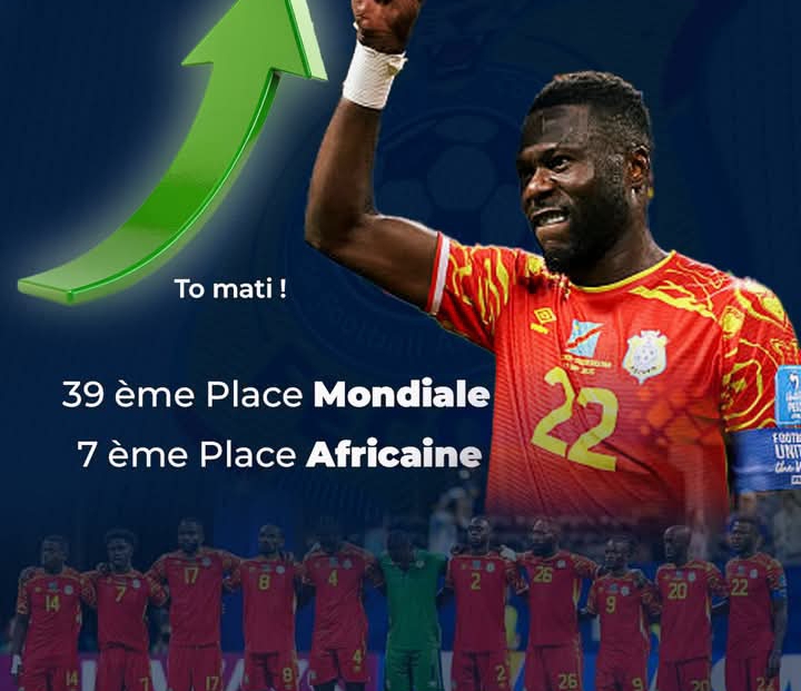 FIFA : la RDC grimpent à la 39ᵉ place mondiale la RDC grimpent à la 39ᵉ place mondiale