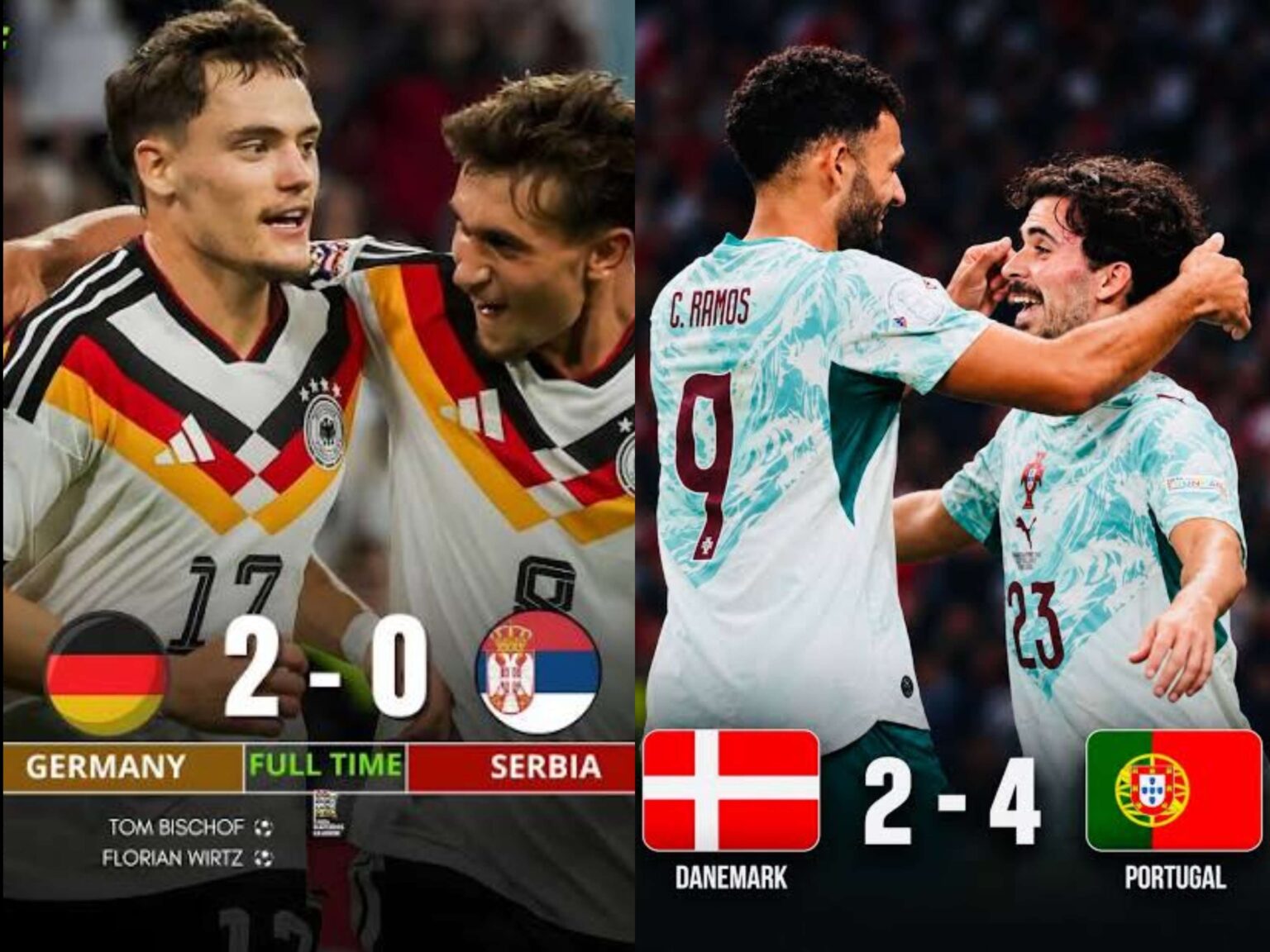le Portugal frappe fort, l’Allemagne se relance
